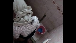 Hijab Girl On Campus Toilet
