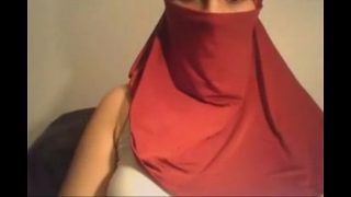 sexy Hijab girl flashes boobs ass and delicious pussy