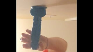 Bouncing on the wall going back and forth like a dirty slut I am